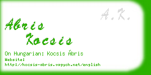 abris kocsis business card